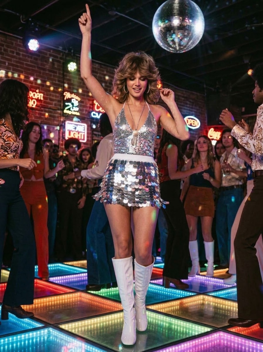 Silver Sequin Mini Skirt - Shimmering Party Skirt